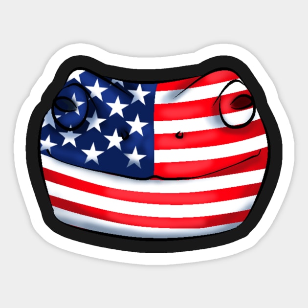 Kek Frog US Flag Sticker by ArtRight